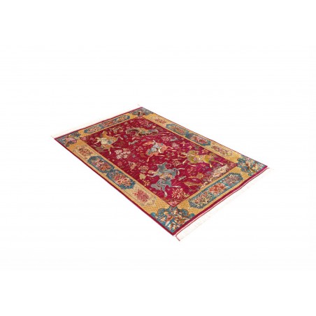 Tappeto Ghom seta Persia marrone grigio 100x148