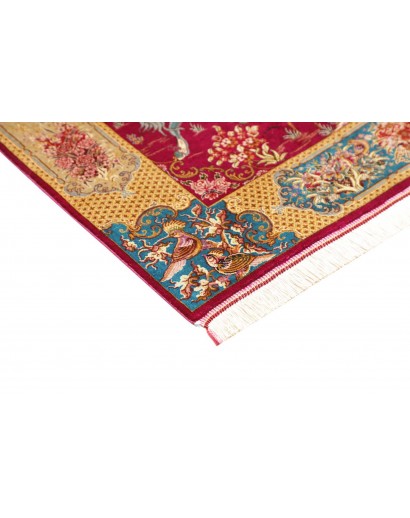 Tappeto Ghom seta Persia marrone grigio 100x148