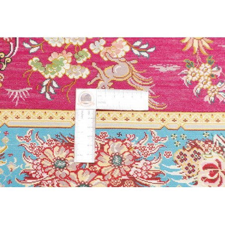 Tappeto Ghom seta Persia marrone grigio 100x148