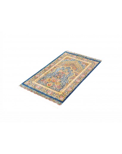 Tappeto Ghom seta Persia beige grigio 59x97