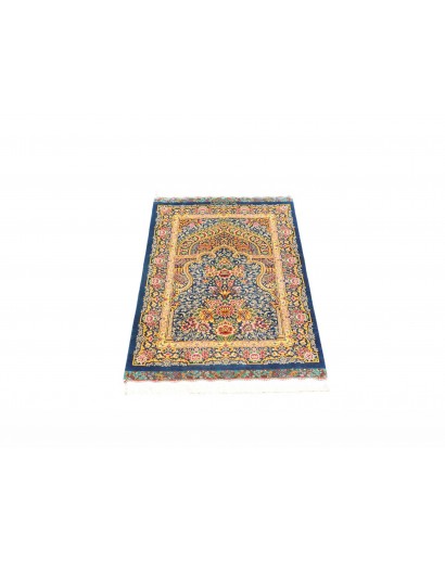 Tappeto Ghom seta Persia beige grigio 59x97