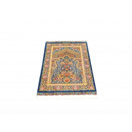 Tappeto Ghom seta Persia beige grigio 59x97