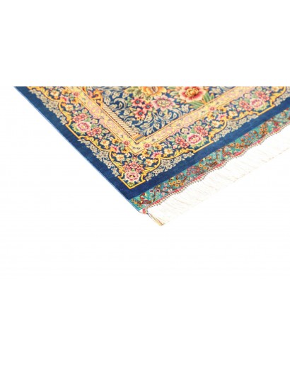 Tappeto Ghom seta Persia beige grigio 59x97