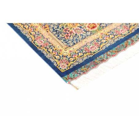 Tappeto Ghom seta Persia beige grigio 59x97