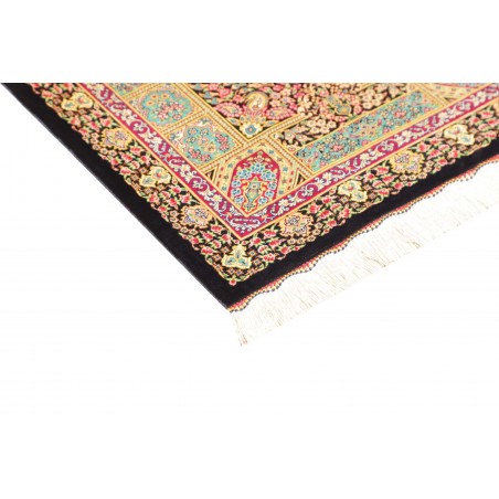 Tappeto Ghom seta Persia giallo grigio 61x87