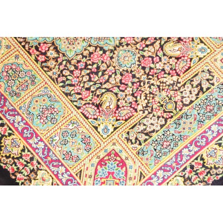 Tappeto Ghom seta Persia giallo grigio 61x87
