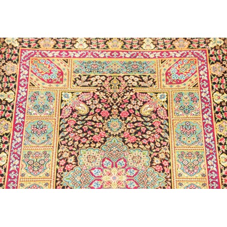 Tappeto Ghom seta Persia giallo grigio 61x87