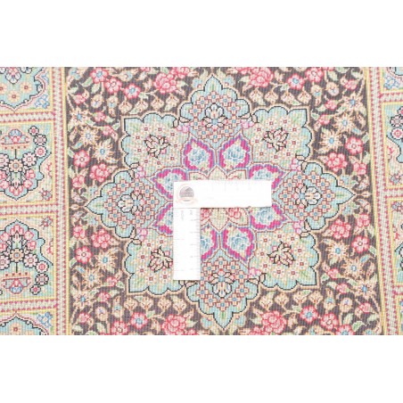Tappeto Ghom seta Persia giallo grigio 61x87