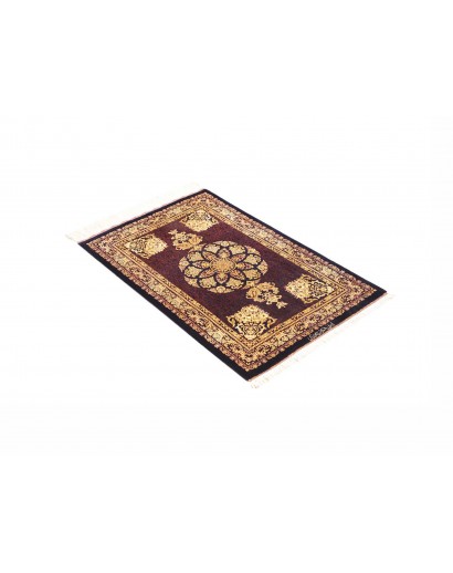 Tappeto Ghom seta Persia marrone 61x90