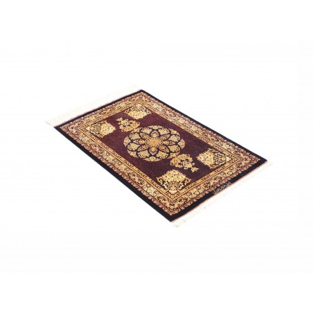 Tappeto Ghom seta Persia marrone 61x90