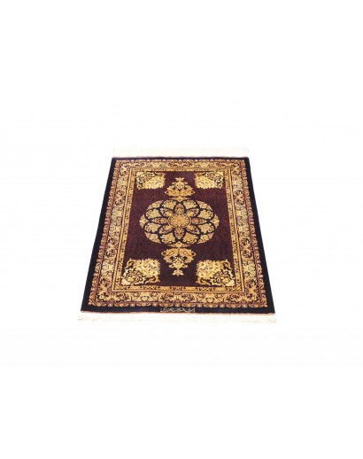 Tappeto Ghom seta Persia marrone 61x90