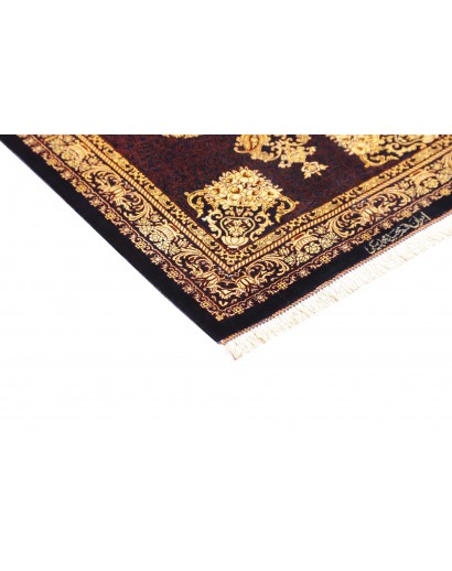 Tappeto Ghom seta Persia marrone 61x90