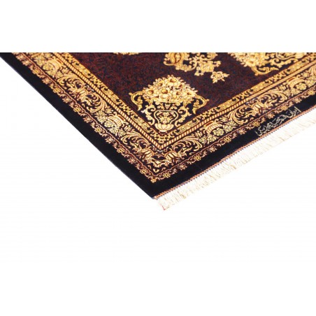 Tappeto Ghom seta Persia marrone 61x90