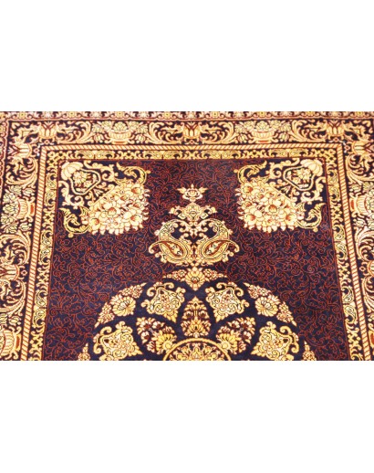Tappeto Ghom seta Persia marrone 61x90