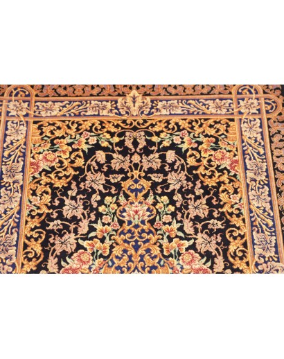 Tappeto Ghom seta Persia grigio beige 60x90
