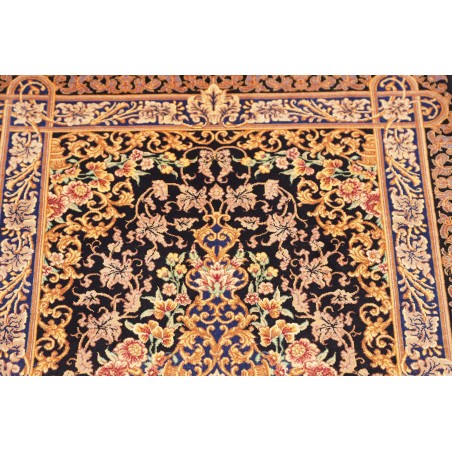 Tappeto Ghom seta Persia grigio beige 60x90