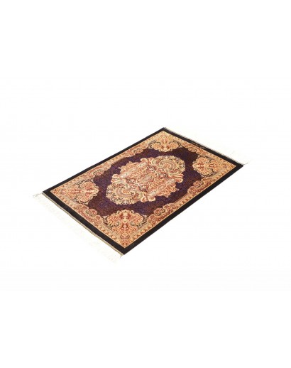 Tappeto Ghom seta Persia marrone 60x91