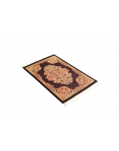 Tappeto Ghom seta Persia marrone 60x91