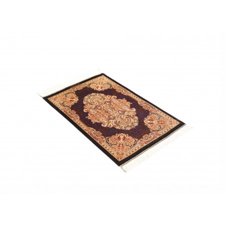 Tappeto Ghom seta Persia marrone 60x91
