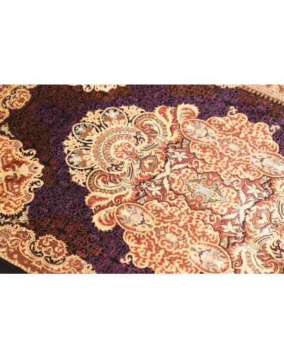 Tappeto Ghom seta Persia marrone 60x91