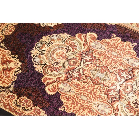 Tappeto Ghom seta Persia marrone 60x91