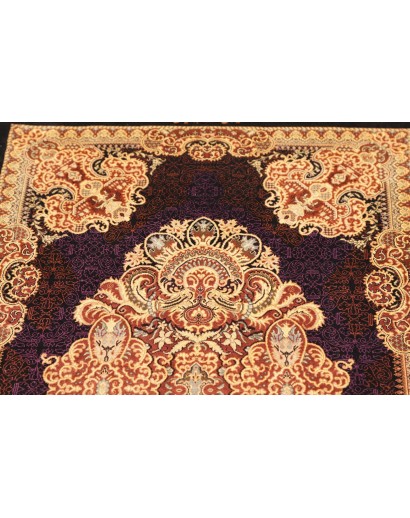 Tappeto Ghom seta Persia marrone 60x91