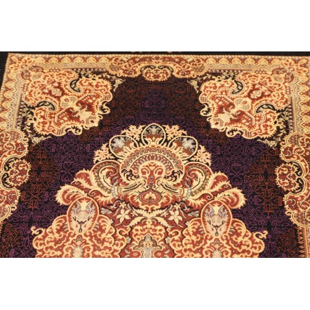 Tappeto Ghom seta Persia marrone 60x91
