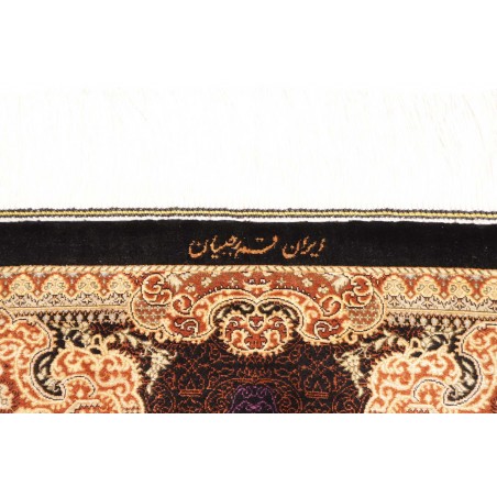 Tappeto Ghom seta Persia marrone 60x91
