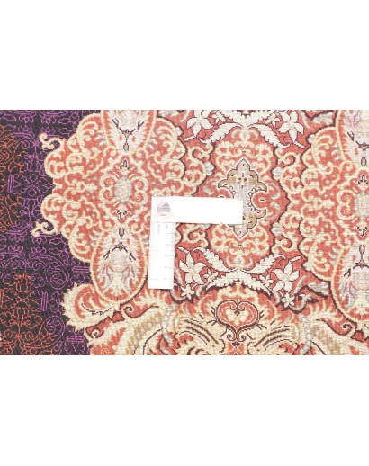 Tappeto Ghom seta Persia marrone 60x91