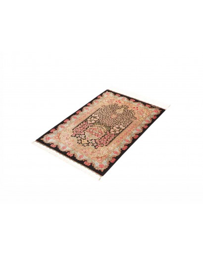 Tappeto Ghom seta Persia giallo marrone 60x89