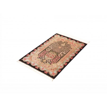 Tappeto Ghom seta Persia giallo marrone 60x89