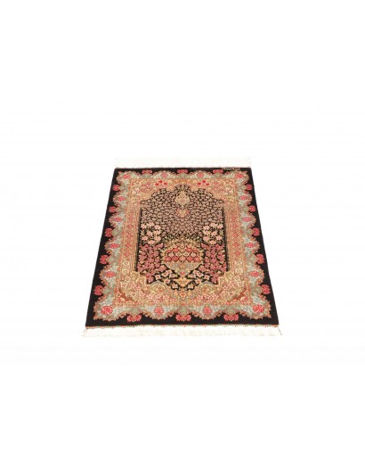 Tappeto Ghom seta Persia giallo marrone 60x89