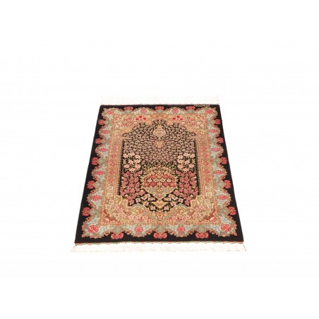 Tappeto Ghom seta Persia giallo marrone 60x89