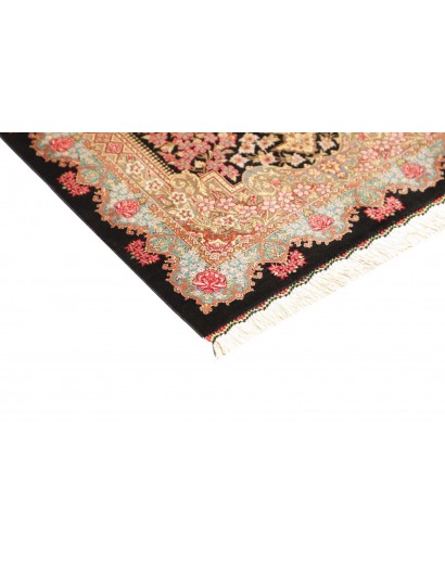 Tappeto Ghom seta Persia giallo marrone 60x89