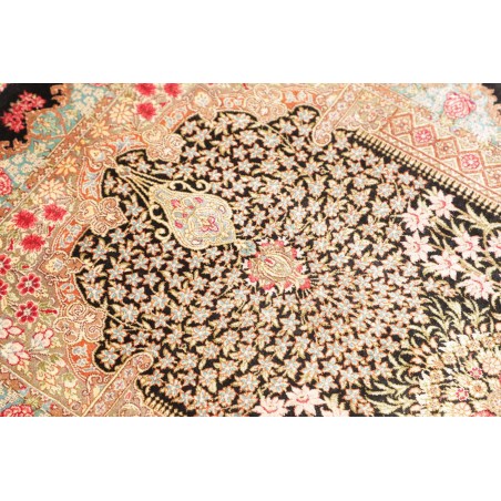 Tappeto Ghom seta Persia giallo marrone 60x89