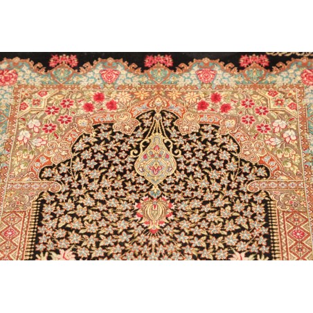 Tappeto Ghom seta Persia giallo marrone 60x89