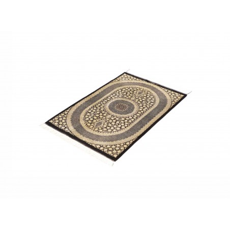 Tappeto Ghom seta Persia marrone azzurro 61x91