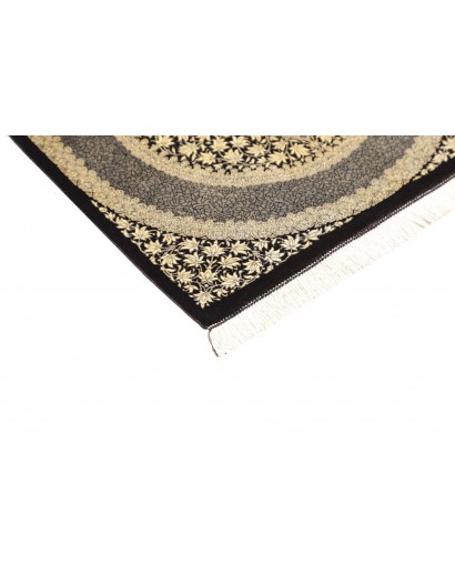Tappeto Ghom seta Persia marrone azzurro 61x91