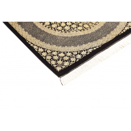 Tappeto Ghom seta Persia marrone azzurro 61x91