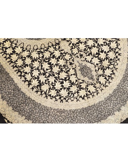 Tappeto Ghom seta Persia marrone azzurro 61x91