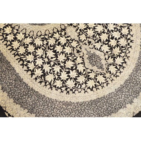 Tappeto Ghom seta Persia marrone azzurro 61x91