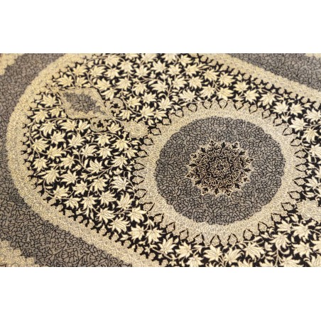 Tappeto Ghom seta Persia marrone azzurro 61x91
