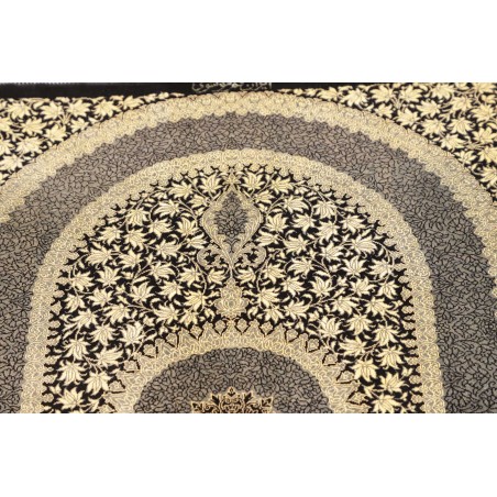 Tappeto Ghom seta Persia marrone azzurro 61x91