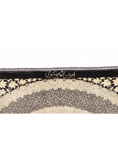 Tappeto Ghom seta Persia marrone azzurro 61x91