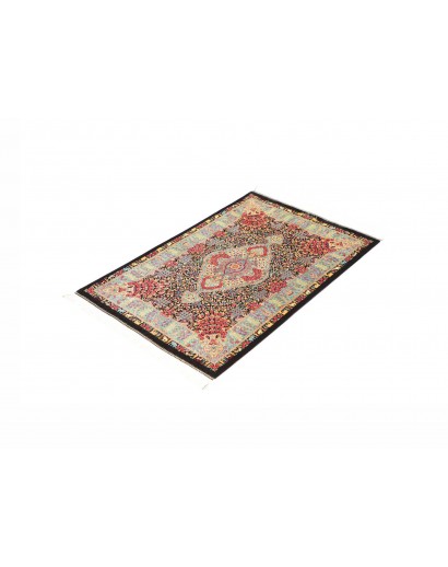Tappeto Ghom seta Persia beige grigio 61x91