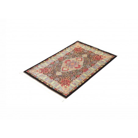 Tappeto Ghom seta Persia beige grigio 61x91
