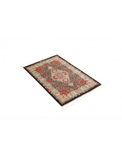 Tappeto Ghom seta Persia beige grigio 61x91
