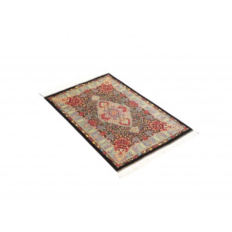 Tappeto Ghom seta Persia beige grigio 61x91