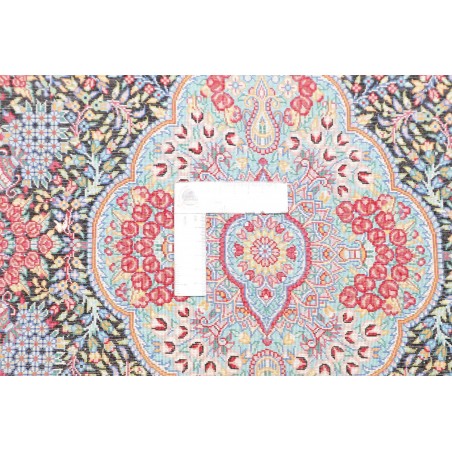 Tappeto Ghom seta Persia beige grigio 61x91