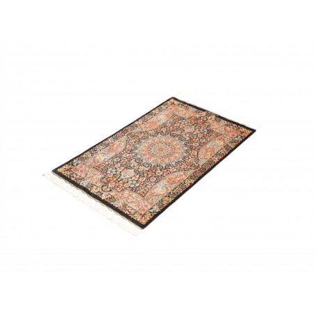Tappeto Ghom seta Persia marrone grigio 58x90